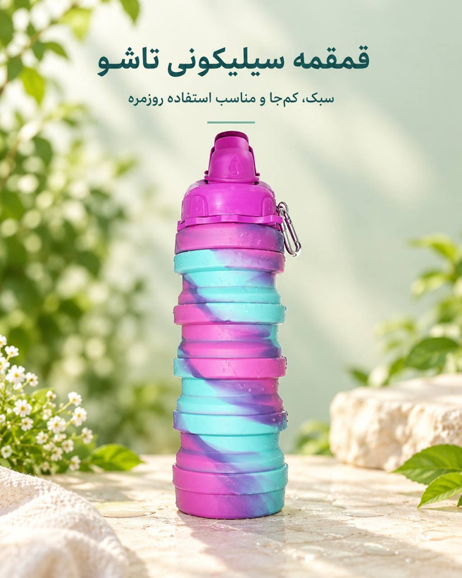 قمقمه سیلیکونی تاشو خارجی